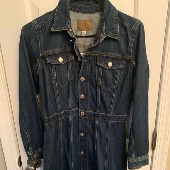 American Eagle Denim Long Sleeve Button Down Dress size 4 - Picture 1 of 6